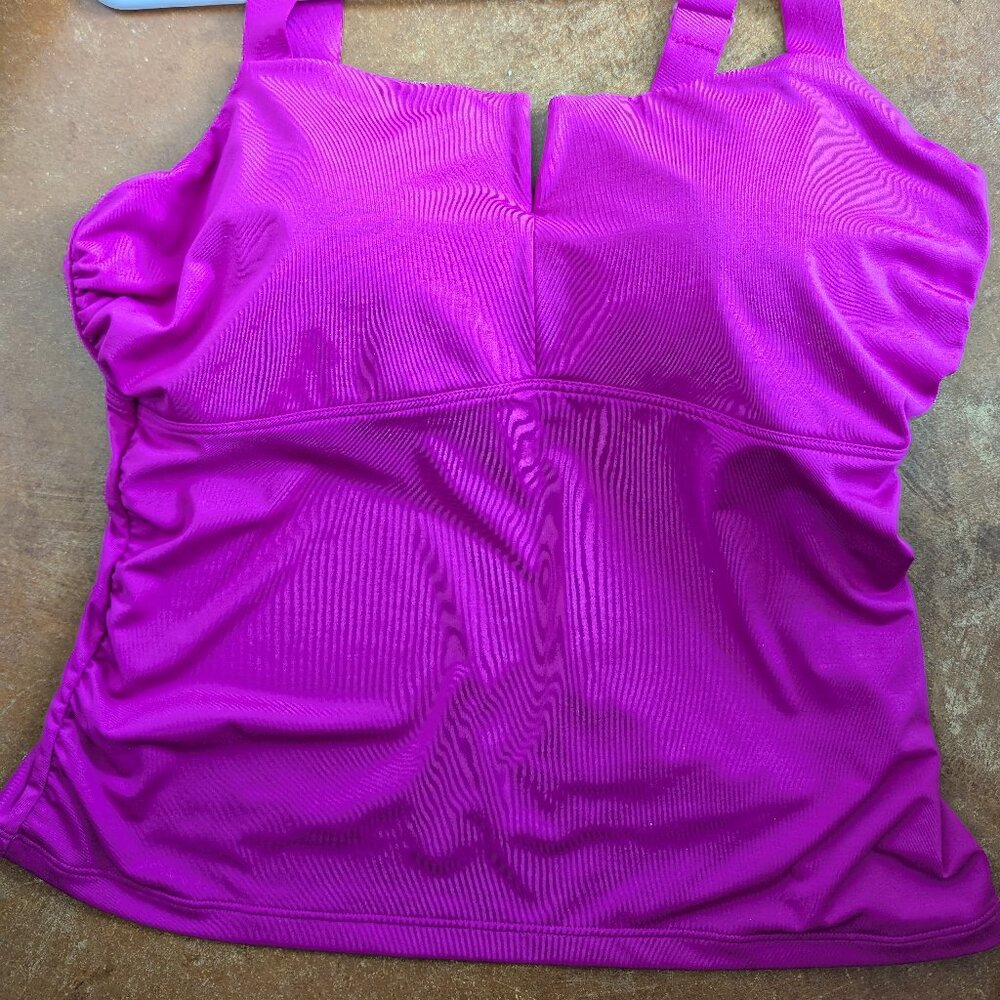 Athleta tankini square neck v electric fuchsia